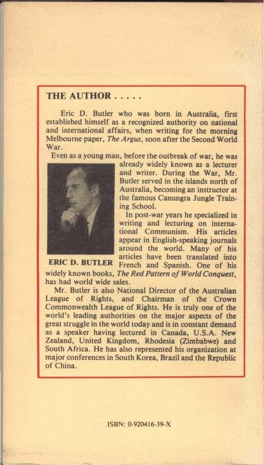 Back cover of Censored History by Eric D Butler
